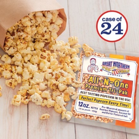 FLEMING SUPPLY Fleming Supply 12 Ounce All-In-One Popcorn Packs, Case of 24, Kernels, Salt, Seasoning, Coconut Oil 539481BYN